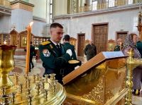 Хабаровские казаки помолились перед парадом Победы в главном соборе края